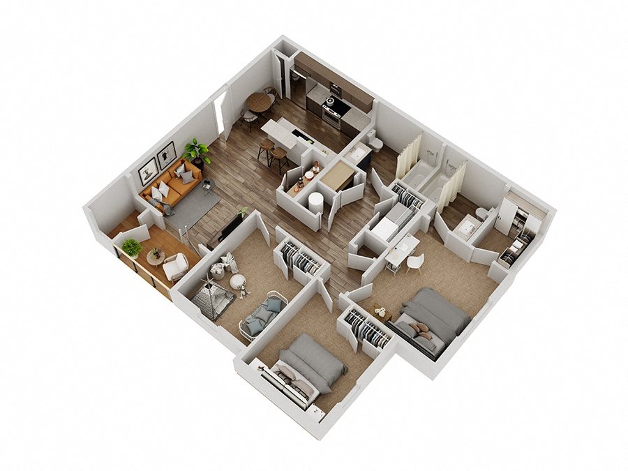 The Bitterroot 3 bedroom 2 bath floor plan